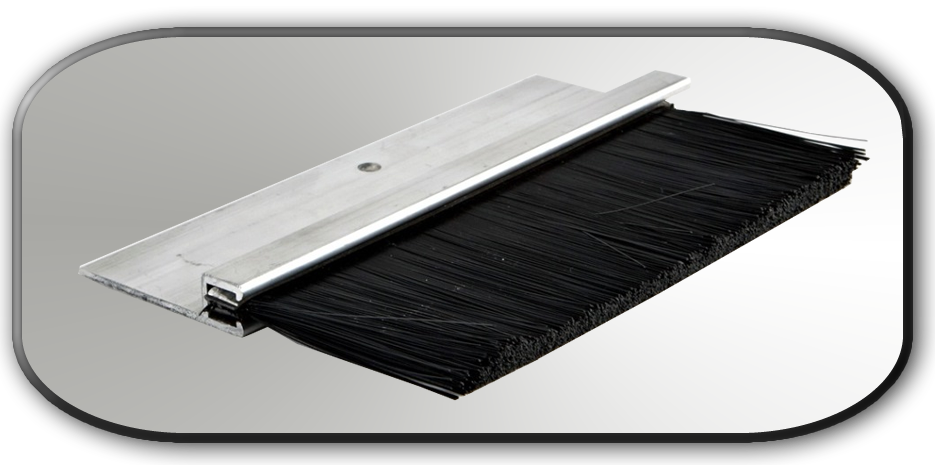 Black Nylon Brush in Flat Aluminum Holder