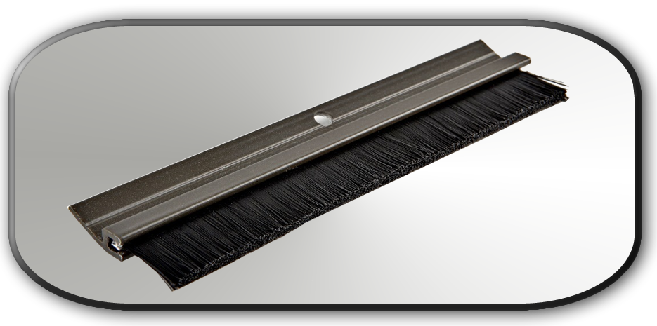 Black Nylon Brush in Angled Aluminum Holder, Bronze Painted