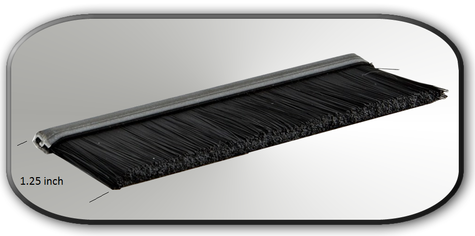Black Nylon Brush 1/4" Backing